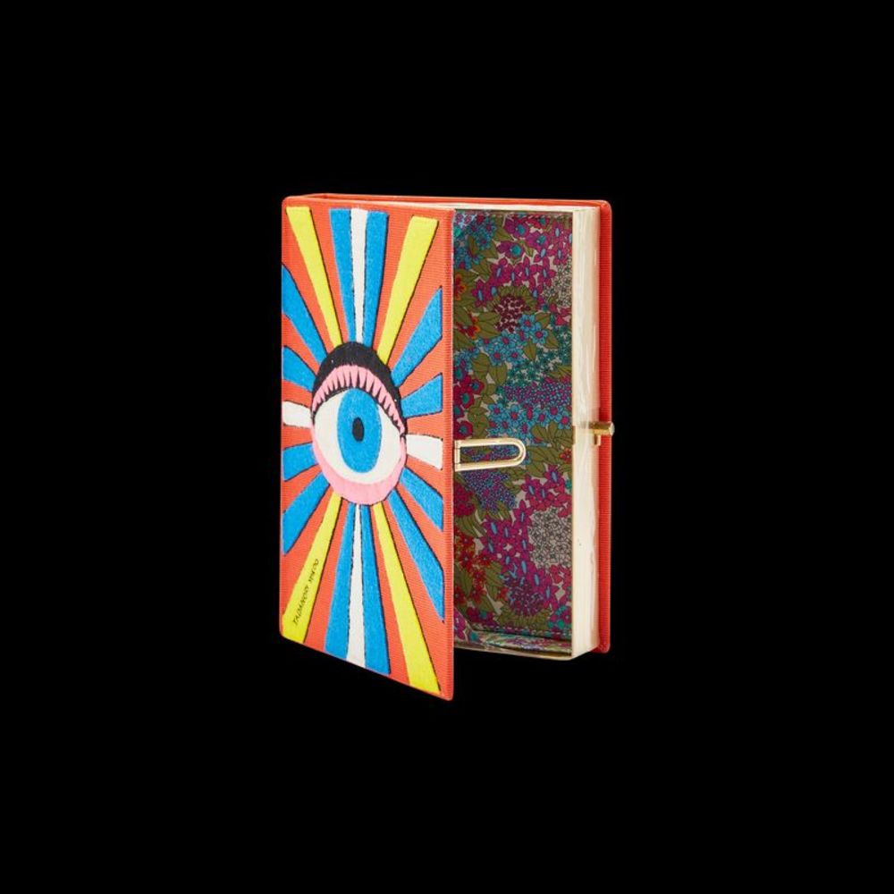 Olympia Le-Tan Sz One Size Eye Book Clutch Orange 1500093 - Picture 2 of 3